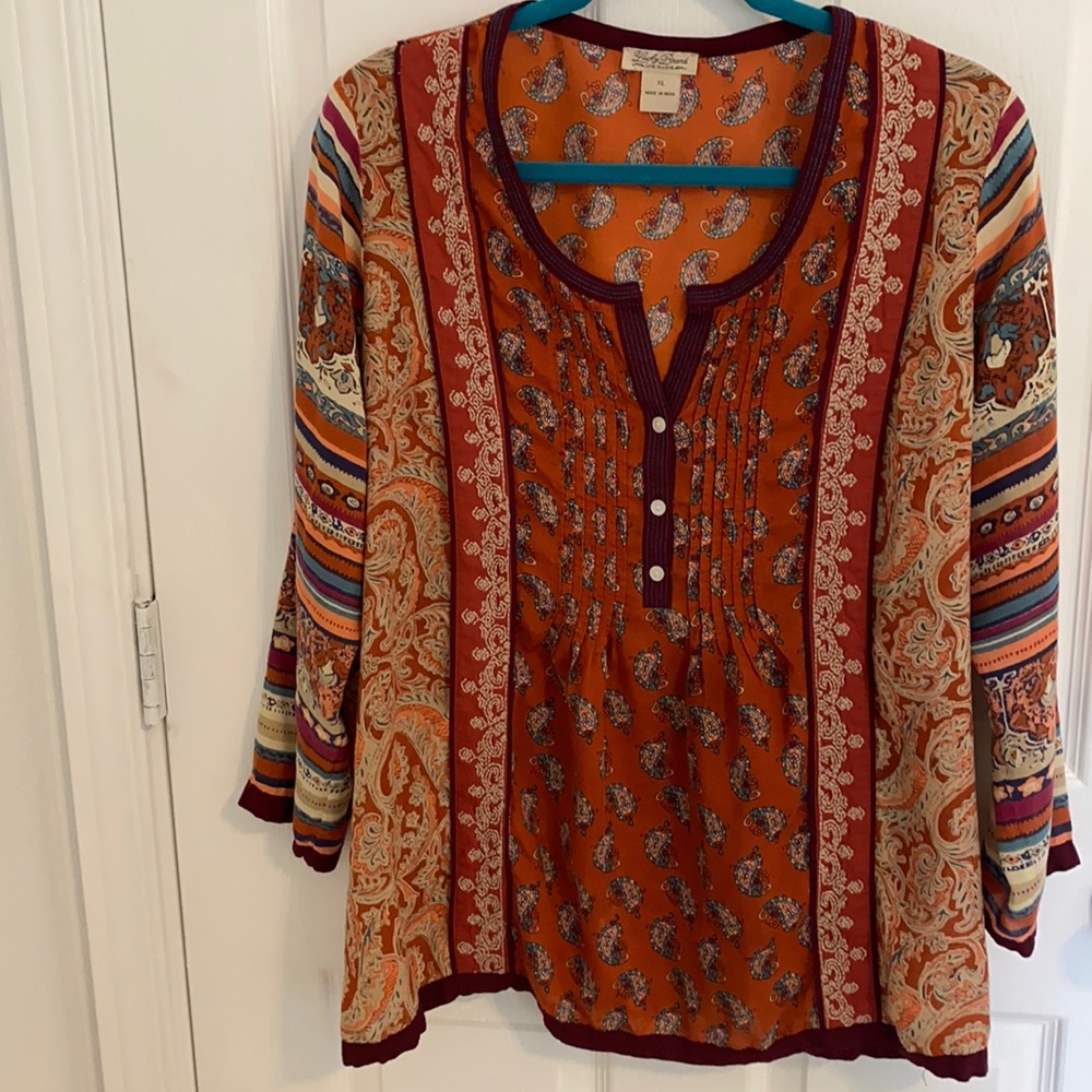 Lucky Brand Boho Flowy Top XL
